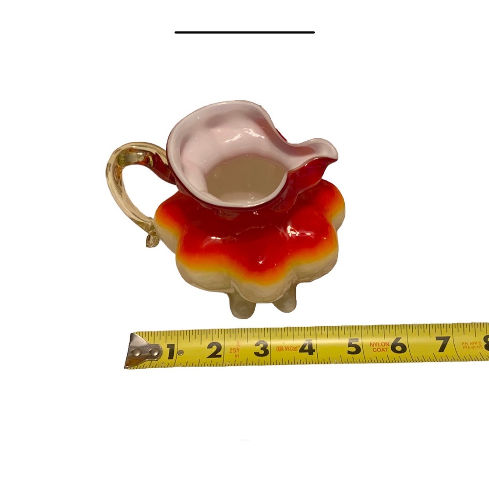 Vintage Kanawha Amberina Glass Pitcher Cadmium Selenium Cased Creamer Glows - Picture 14 of 14